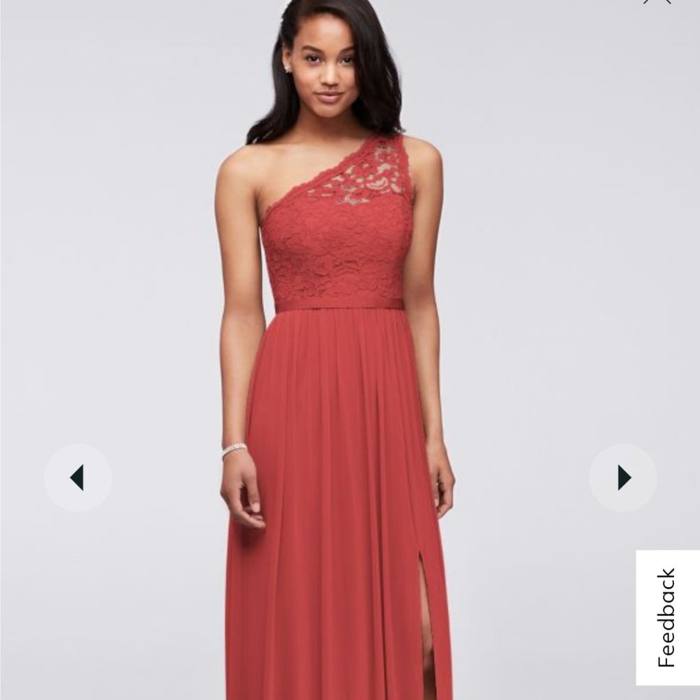 Apple Red David's Bridal Bridesmaid dress